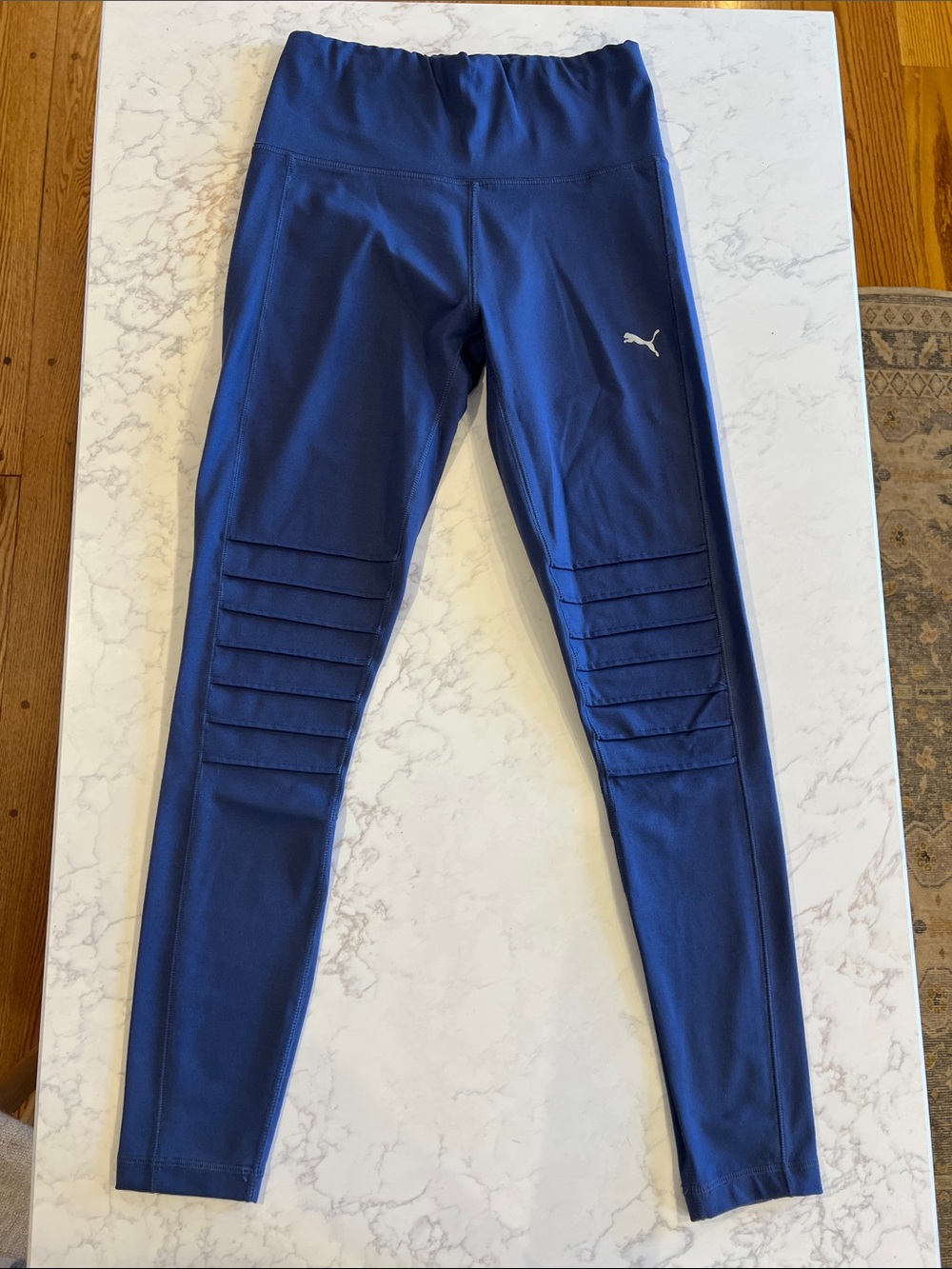 Puma Navy Blue Quilted-Knee Performance Leggings
